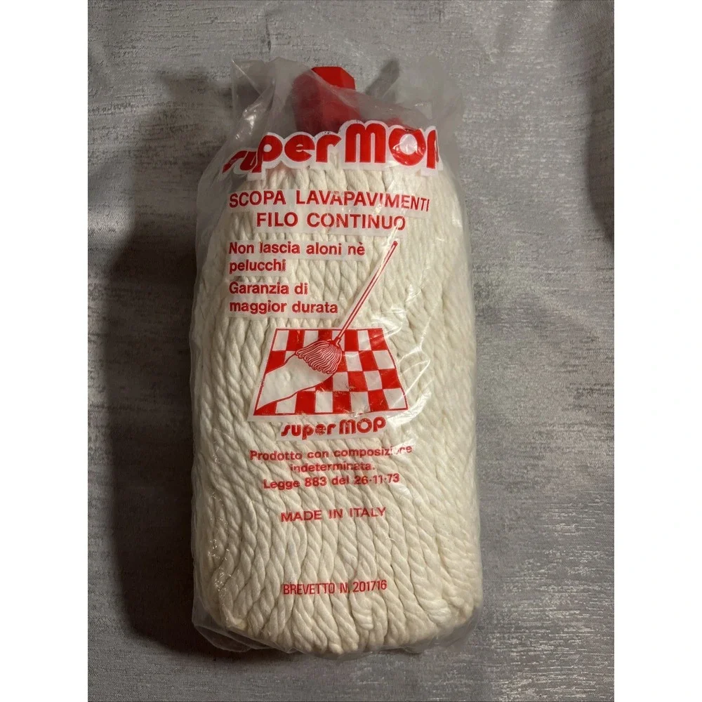 Vintage Mop Head Super Mop 100% Cotton Made in Italy